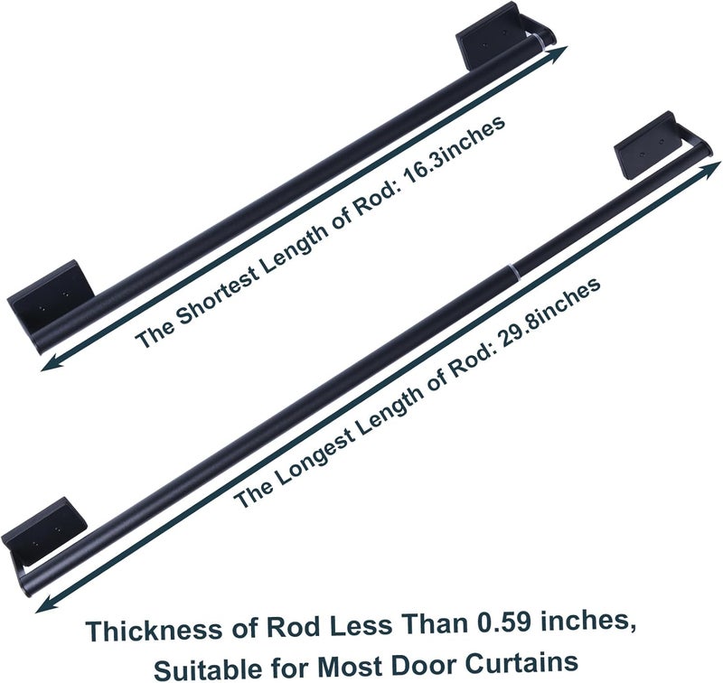 LEVOSHUA 18-31.5 Inches Magnetic Curtain Rod for Metal Door, Adjustable Magnetic Towel Bar Holder for Kitchen Refrigerator, Magnet Calendar Anchor Chart Rod for Whiteboard, Black 2 Pack - Image 4